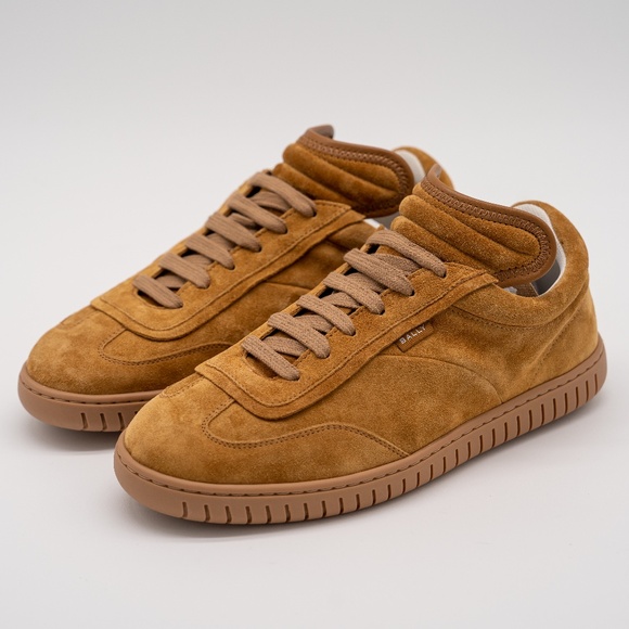 size 7.5 Bally Parrel Desert Brown Tan Suede Sneakers - Picture 1 of 12